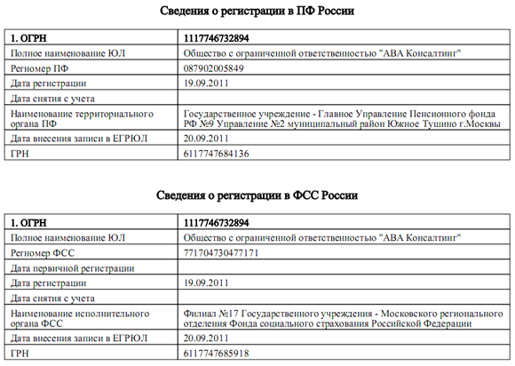 Образец электронной выписки
